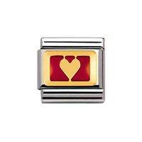 Nomination Composable Red Outline Heart Charm