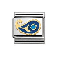 Nomination Composable Classic Gold and Enamel Blue Cashmere Flower Charm