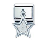 nomination composable silver and zirconia star drop charm