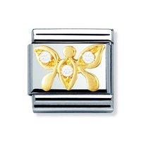 Nomination Composable Classic 18ct Gold Zirconia Butterfly Charm