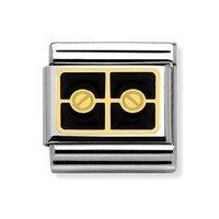 nomination composable classic black 2 screws charm