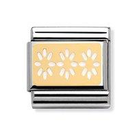 Nomination Composable Classic Enamel 3 White Daisies Charm