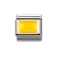 Nomination Composable Classic Gold and Enamel Yellow Glitter Rectangle Charm