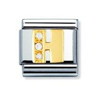 Nomination Composable Classic 18ct Gold Letter H Zirconia Charm