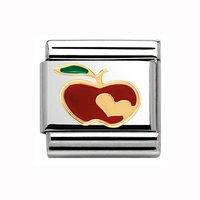 Nomination Composable Classic 18ct Gold and Red Enamel Apple Charm