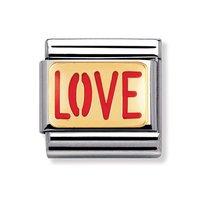 Nomination Composable Classic 18ct Gold and Enamel Love Charm