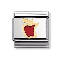 Nomination Composable Classic 18ct Gold and Enamel Red Apple Charm