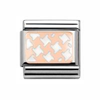 Nomination 9ct Rose Gold Composable Classic White Houndstooth Charm