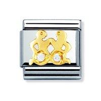 Nomination Composable Classic 18ct Gold and Zirconia Gemini Charm