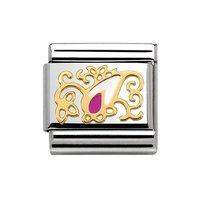 Nomination Composable Classic Gold and Enamel White and Fuchsia Cashmere Drop Charm