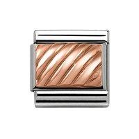 nomination 9ct rose gold composable classic striped charm