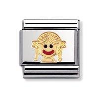 Nomination Composable Classic 18ct Gold and Enamel Girl Charm