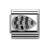 Nomination Composable Classic Silver and Cubic Zirconia Black Pavé Drop Charm