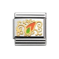 nomination composable classic gold and enamel orange and green cashmer ...