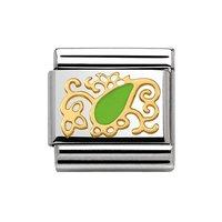 Nomination Composable Classic Gold and Enamel Green Cashmere Drop Charm