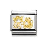 Nomination Composable Classic Gold and Enamel White Cashmere Flower Buds Charm