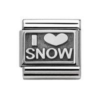Nomination Composable Classic Silver Oxidised I Love Snow Charm