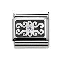 Nomination Composable Classic Silver and Cubic Zirconia Flock Pattern Charm