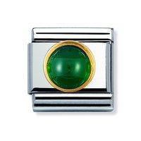 Nomination Composable Classic Round Green Agate Charm