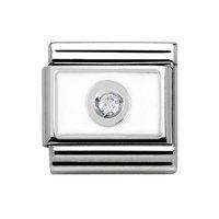 Nomination Composable Silver and Cubic Zirconia White Enamel Charm