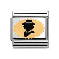 Nomination Composable Classic Gold and Enamel Madame Silouette Charm