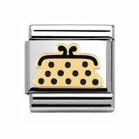 nomination composable classic gold and black enamel purse charm