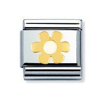 Nomination Composable Classic Gold and White Enamel Flower Charm