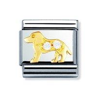 Nomination Composable Classic 18ct Gold and Zirconia Dog Charm