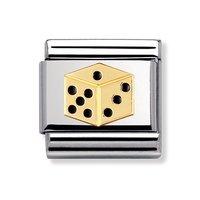 Nomination Composable Classic 18ct Gold and Enamel Dice Charm