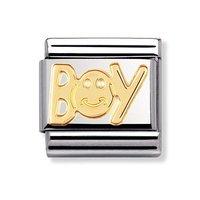 Nomination Composable Classic 18ct Gold Happy Boy Charm