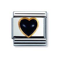 nomination composable classic black agate heart charm