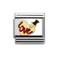 Nomination Composable Classic Gold and Enamel Heart with Love Pin Charm