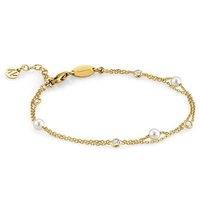 Nomination Gold Swarovski and Pearl Double Bracelet