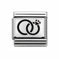 Nomination Composable Classic Oxidised Heart Rings Charm