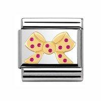 nomination composable classic gold and enamel pink bow charm