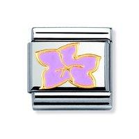 Nomination Composable Classic Gold and Enamel Pink Hibiscus Flower Charm