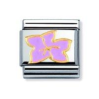 nomination composable classic gold and enamel pink hibiscus flower cha ...