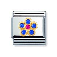 Nomination Composable Classic Gold and Blue Zirconia Flower Charm