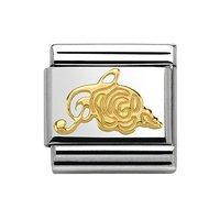 Nomination Composable Classic Gold Detail Rose With Treble Clef Charm