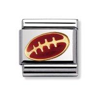 nomination composable classic 18ct gold and enamel american football c ...