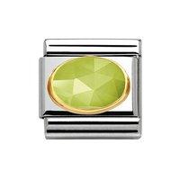 Nomination Composable Classic Gold and Light Green Jade Faceted Charm