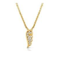 Nominaton Angel Yellow Gold and Cubic Zirconia Wing Necklace