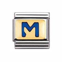 Nomination Composable Classic Blue Letter M Gold Charm