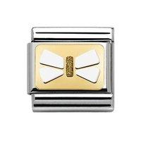 Nomination Composable Classic White Gold Glitter Bow Charm