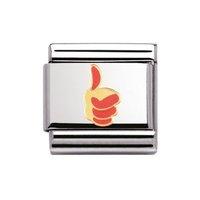 Nomination Composable Classic 18ct Gold and Enamel Thumbs Up Charm