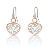 Nomination Silver and Rose Gold Plated Heart Earrings