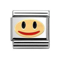 Nomination Composable Classic Gold and Enamel Smile Face Charm