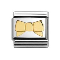 Nomination Composable Classic 18ct Gold Flat Bow Charm