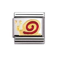 Nomination Composable Classic 18ct Gold and Red Snail Charm