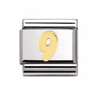 Nomination Composable Classic 18ct Gold Number 9 Charm